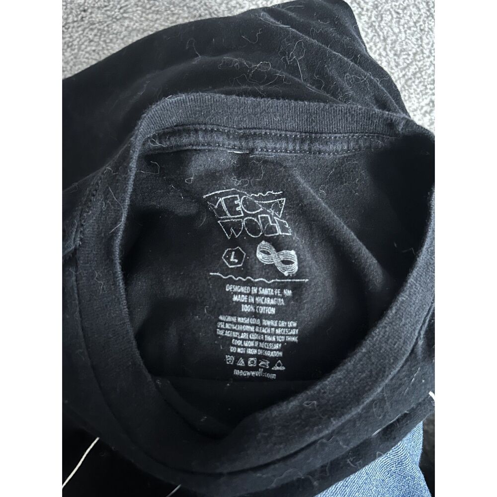 Meow Wolf T Shirt L Fits Like M Black Geometric Logo Cotton Santa Fe Merch